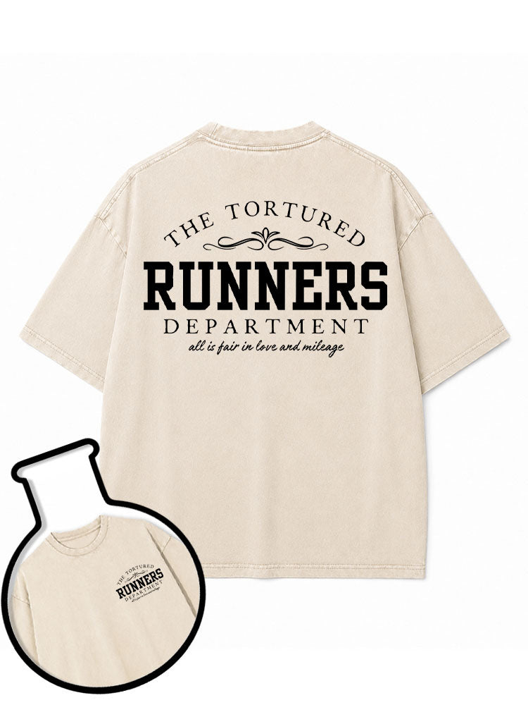 THE TORTURED RUNNERS DEPARTMENT ALL IS FAIR IN LOVE AND MILEAGE Washed T-Shirt