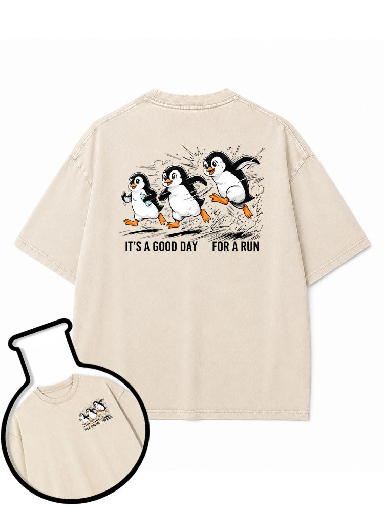 IT'S A GOOD DAY FOR A RUN Washed T-Shirt