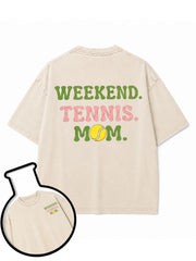 WEEKEND TENNIS MOM Washed T-Shirt