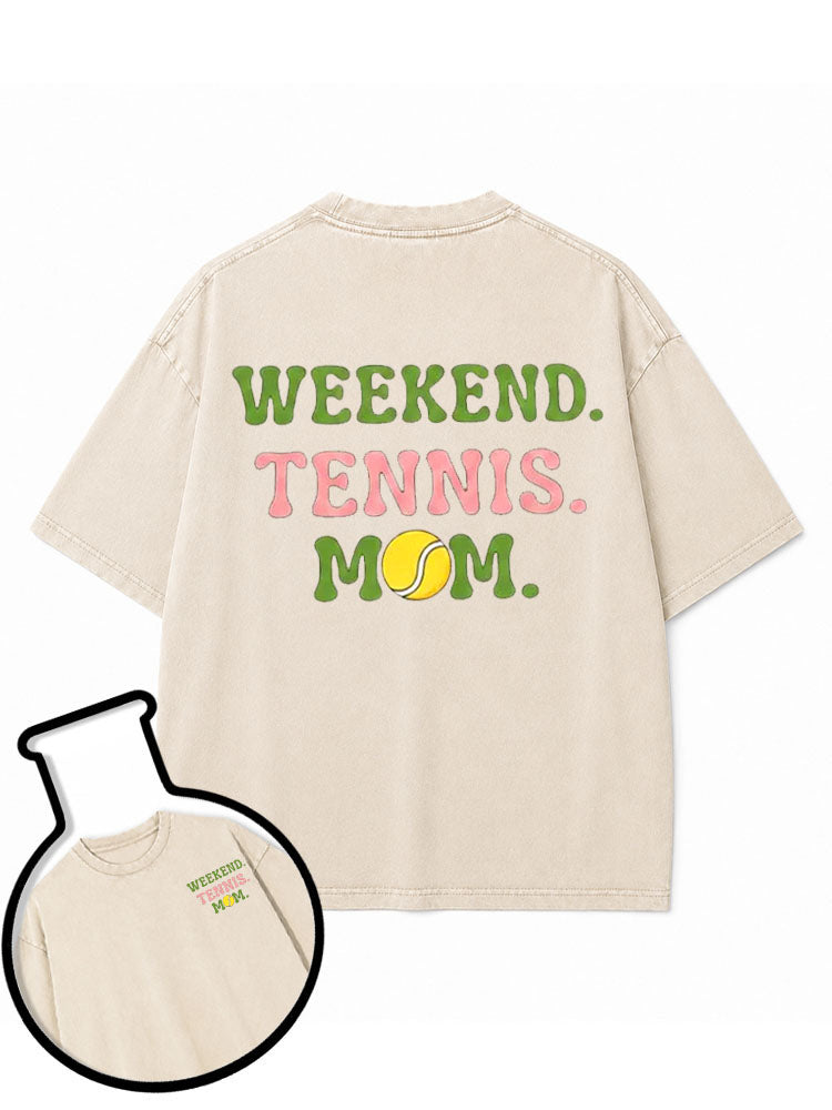 WEEKEND TENNIS MOM Washed T-Shirt