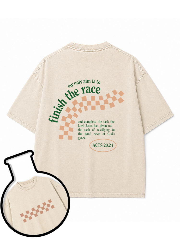 Finish The Race Acts 20:24 Washed T-Shirt