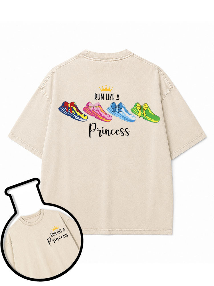 RUN LIKE A PRINCESS Washed T-Shirt