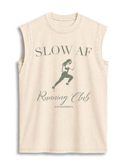 SLOW AF  Running Club Vintage Washed Cotton Tank Top