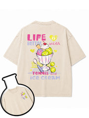 Life is better with tennis and ice cream Washed T-Shirt