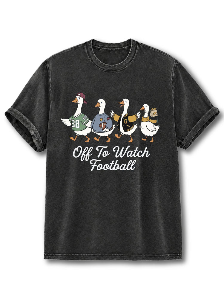 Off To Watch Football Washed T-Shirt