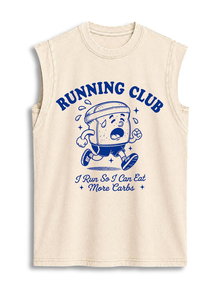 I Run So I Can Eat More Carbs Vintage Washed Cotton Tank Top
