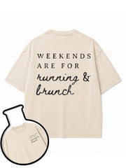 WEEKENDS ARE FOR running & brunch Washed T-Shirt