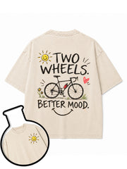 TWO WHEELS BETTER MOOD Washed T-Shirt