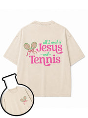 All I Need Is Jesus And Tennis Washed T-Shirt