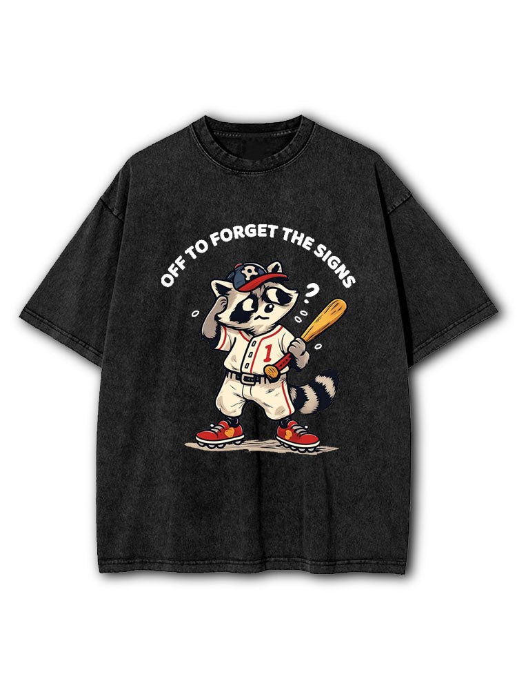 Off To Forget The Signs Washed T-Shirt