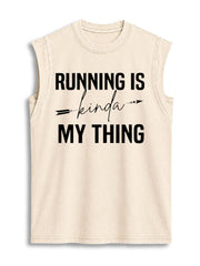 Running Is Kinda My Thing Vintage Washed Cotton Tank Top