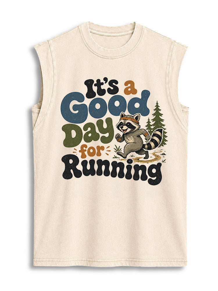It’s a Good Day for Running Vintage Washed Cotton Tank Top
