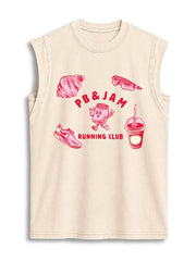PB & JAM RUNNING CLUB Vintage Washed Cotton Tank Top