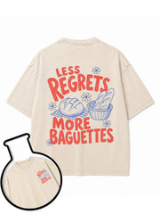 LESS REGRETS MORE BAGUETTES Washed T-Shirt
