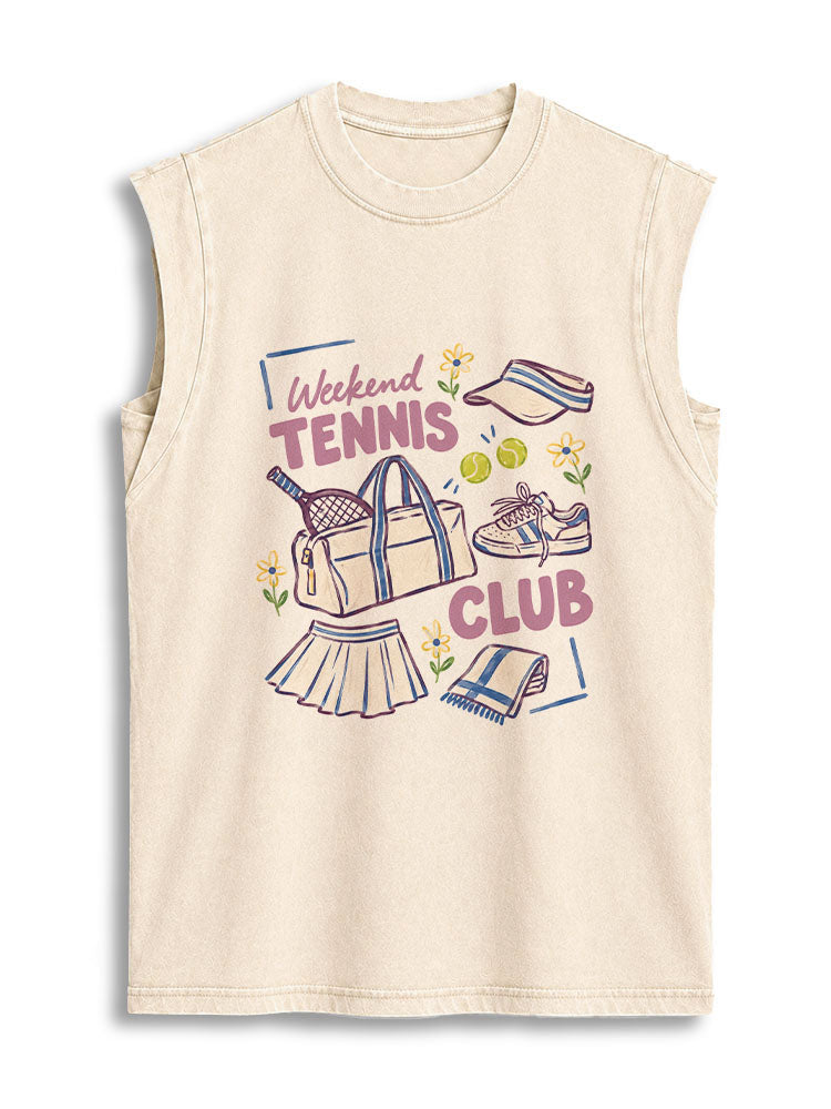 Weekend TENNIS CLUB Vintage Washed Cotton Tank Top