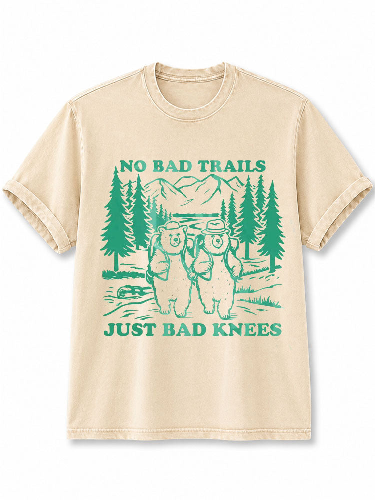 No Bad Trails Only Bad Knees Washed T-Shirt