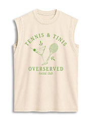 TENNIS & TINIS SOCIAL CLUB  Vintage Washed Cotton Tank Top