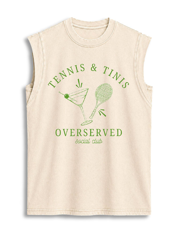 TENNIS & TINIS SOCIAL CLUB  Vintage Washed Cotton Tank Top