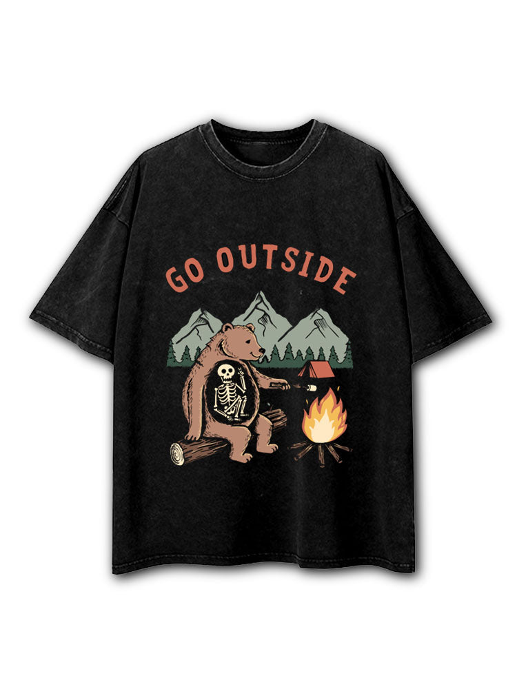 Go outside Washed T-Shirt