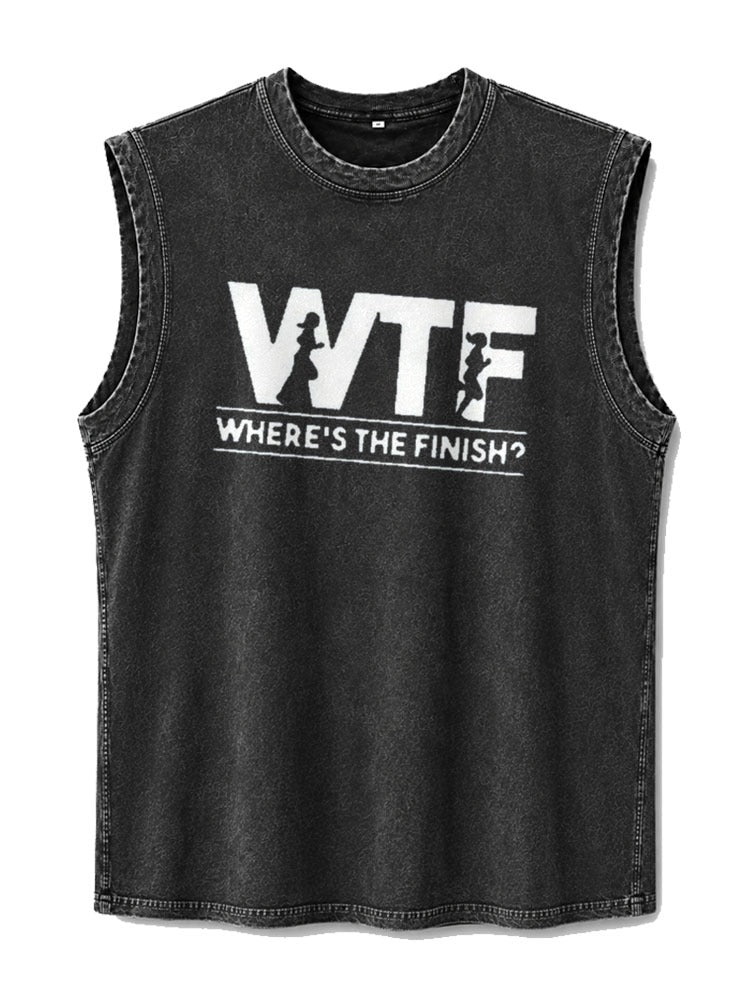 WTF Where's The Finish Washed Tank Top