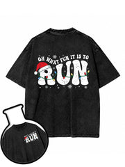 OH WHAT FUN IT IS TO RUN Washed T-Shirt