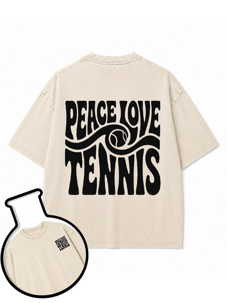 PEACE LOVE TENNIS Washed T-Shirt