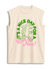 It's A Nice Day For A Run & Nox Vintage Washed Cotton Tank Top