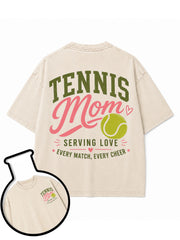 TENNIS Mom SERVING LOVE Washed T-Shirt