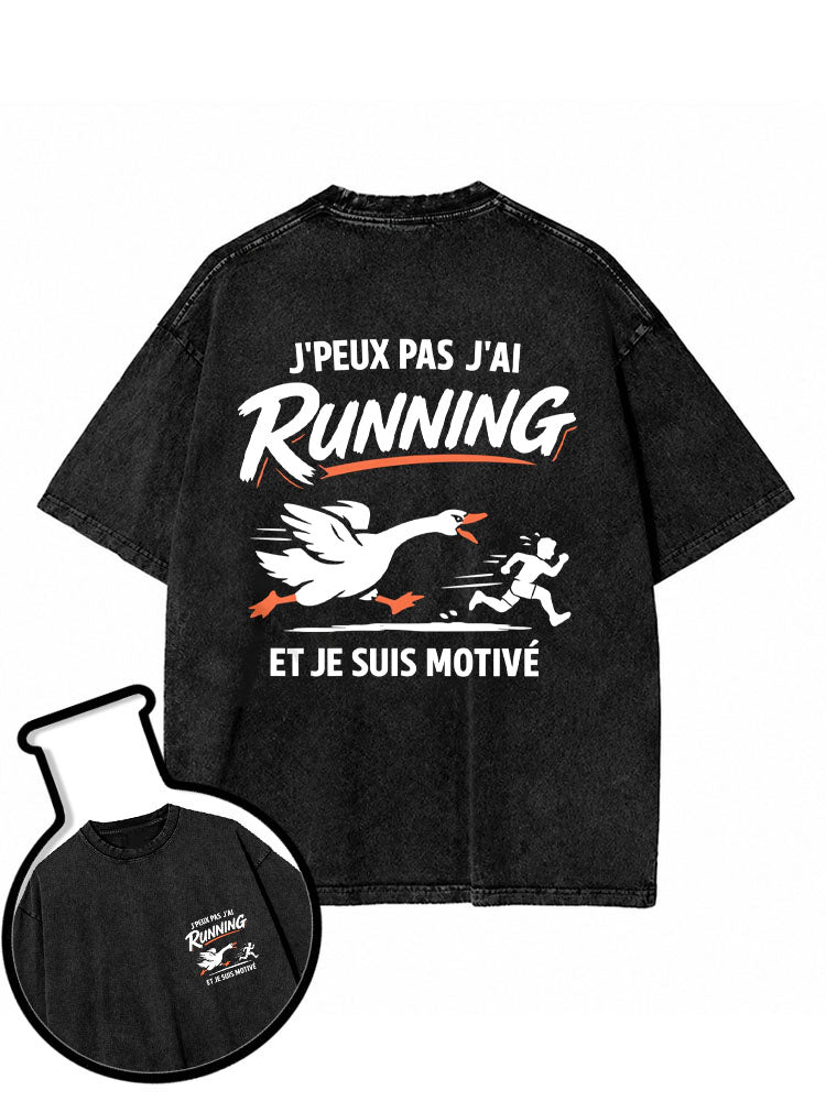 I Can't I Have Running Washed T-Shirt