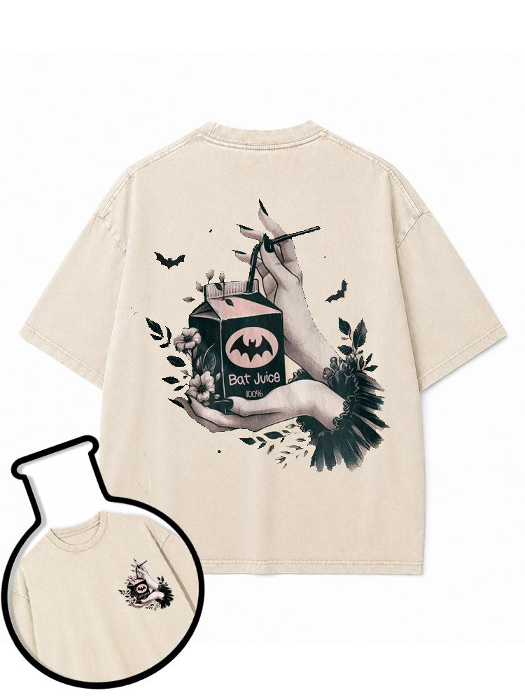 Gothic Bat Juice Washed T-Shirt