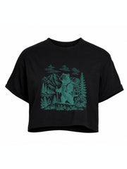 Hiking Bear Crop Tops