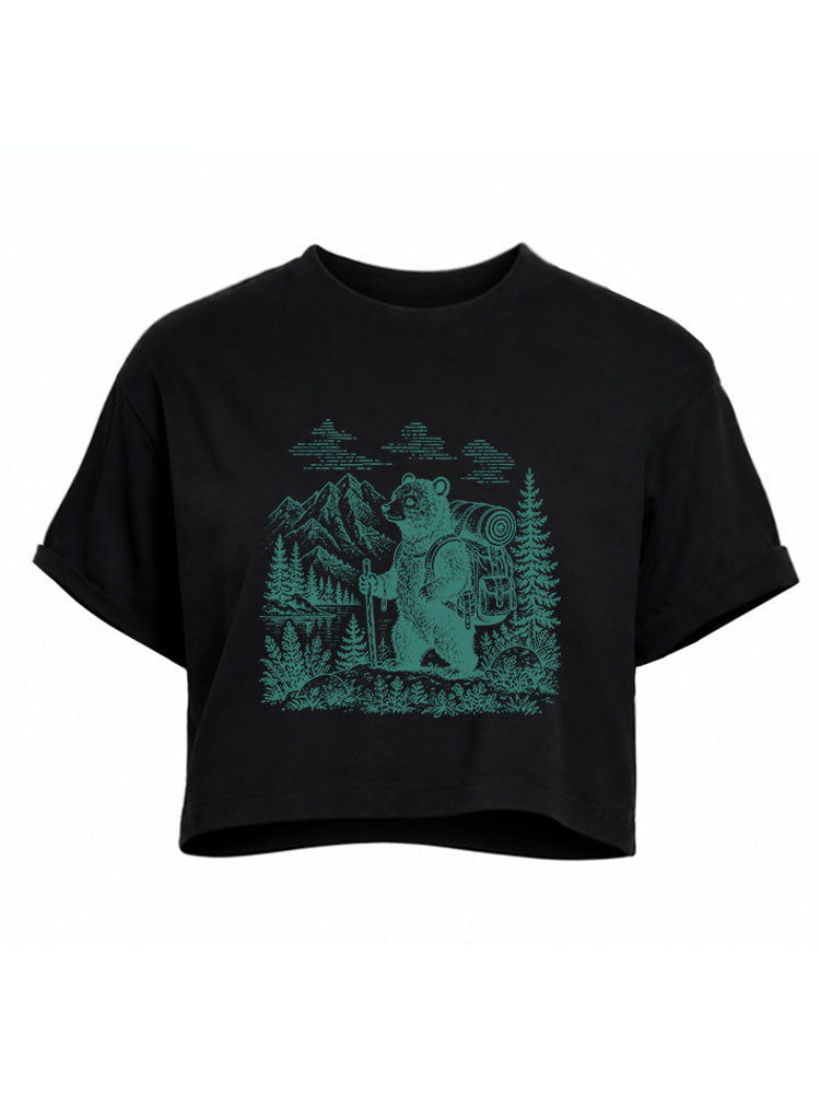 Hiking Bear Crop Tops
