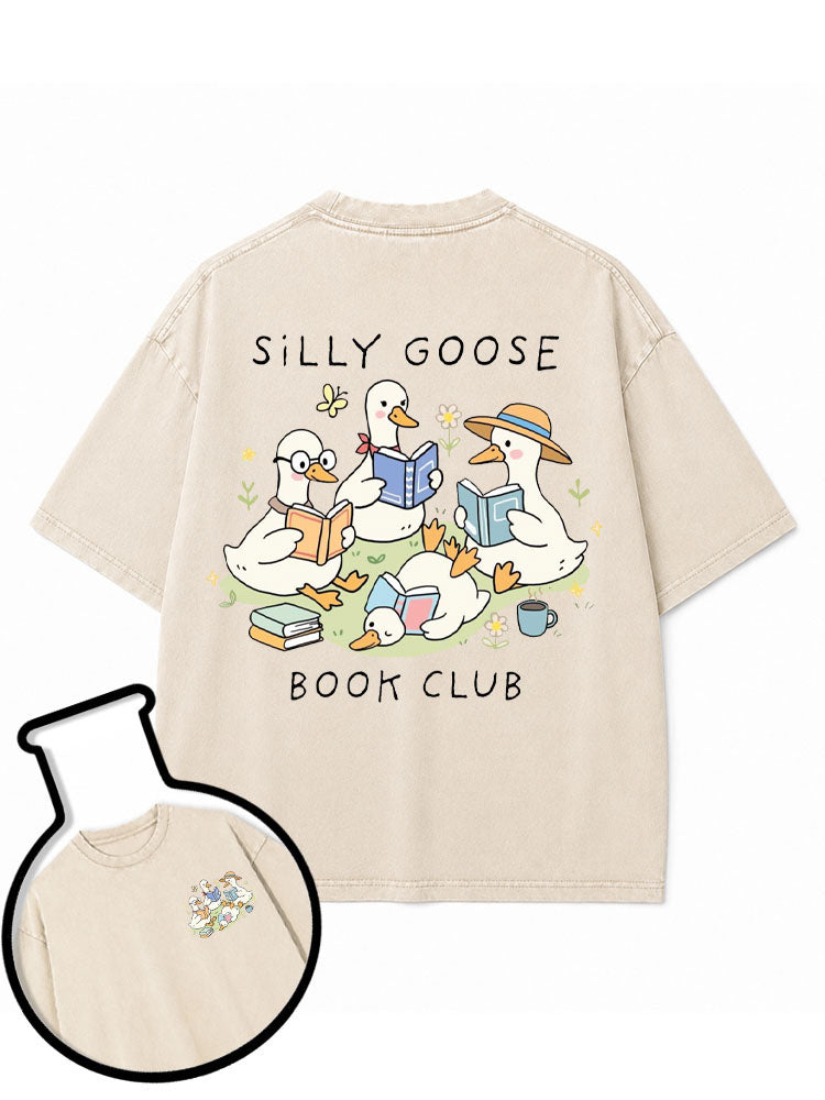 SILLY GOOSE BOOK CLUB Washed T-Shirt