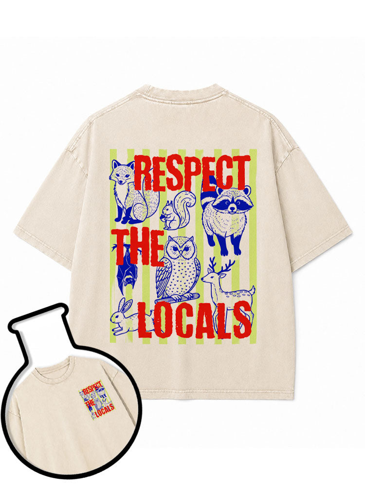 RESPECT THE LOCALS Washed T-Shirt