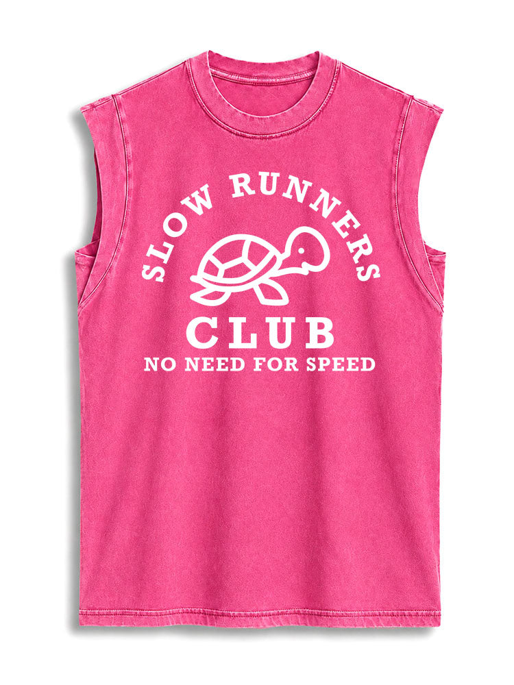 Slow Runners Club Vintage Washed Cotton Tank Top