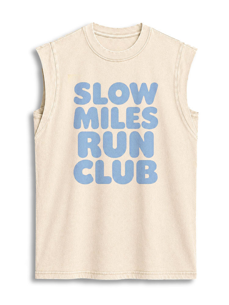 SLOW MILES RUN CLUB Vintage Washed Cotton Tank Top