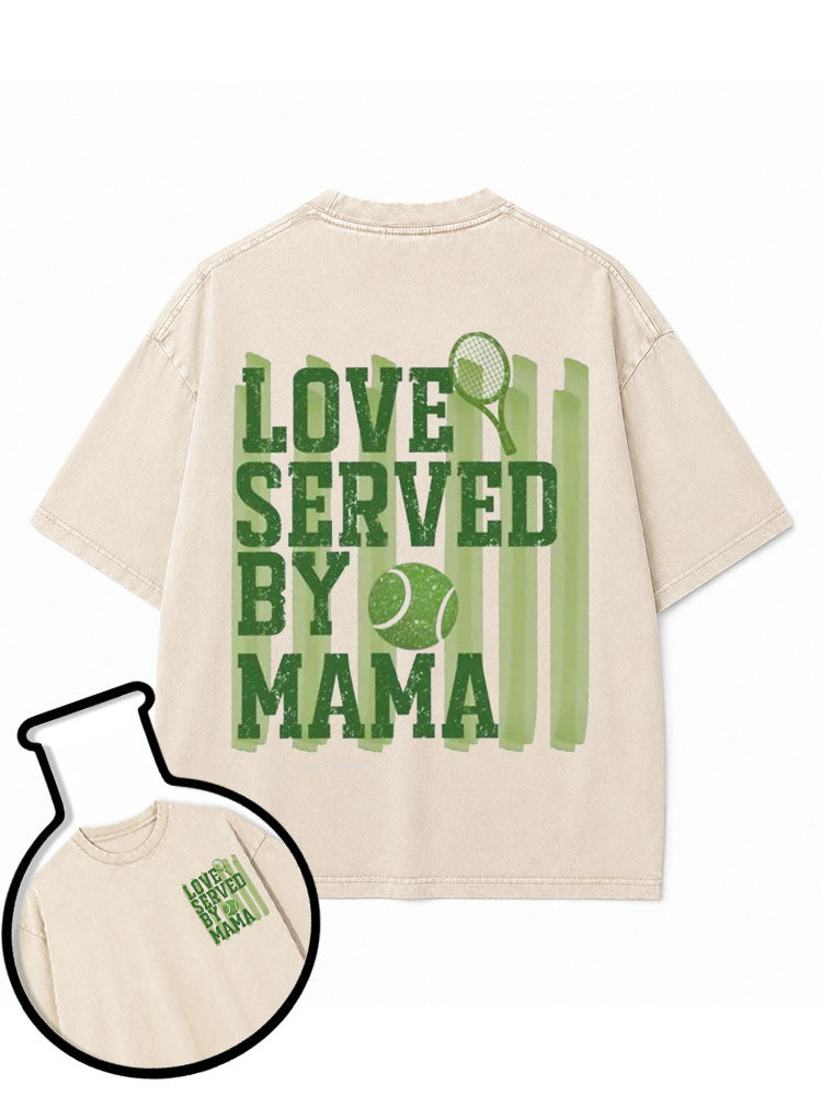 LOVE SERVED BY MAMA Washed T-Shirt