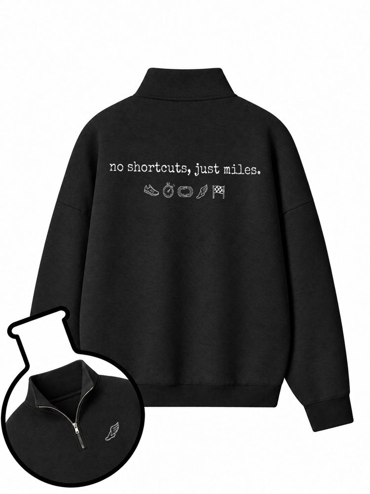No Shortcuts Just Miles Half-Zip Fleece Pullover
