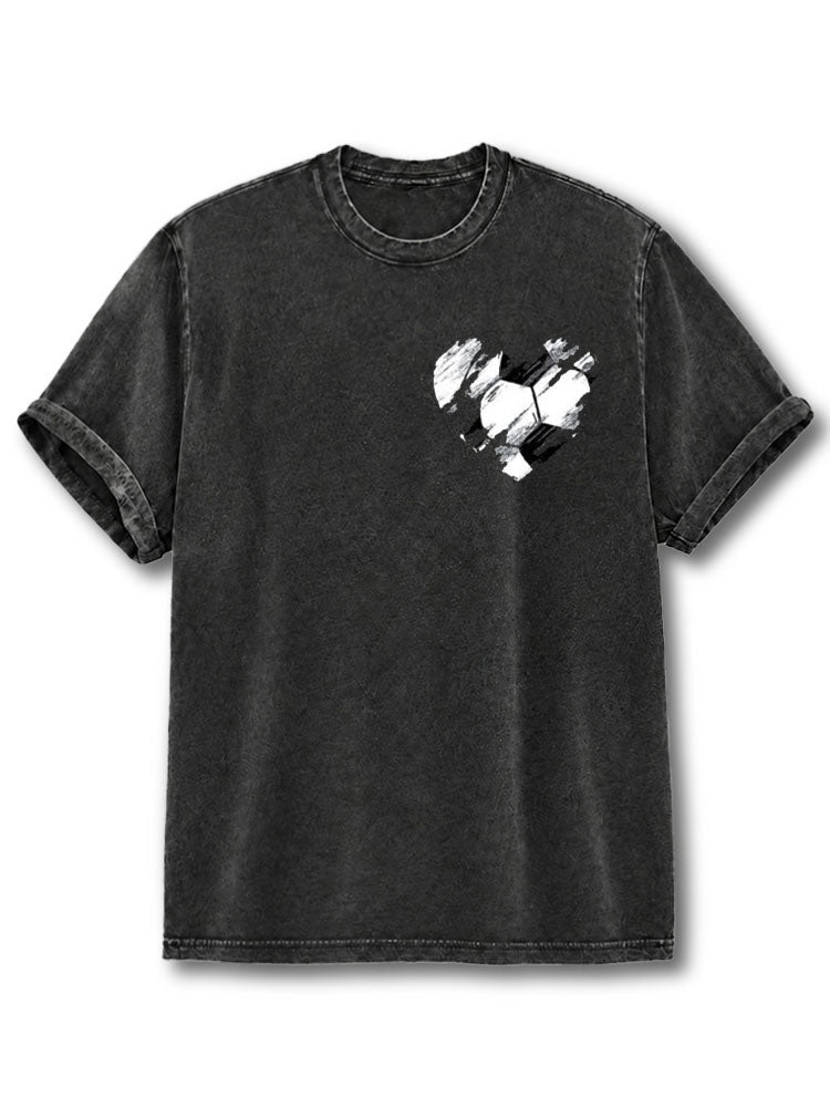 Heart Soccer Washed T-Shirt