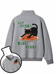 Eat Pasta Run Fasta Half-Zip Fleece Pullover