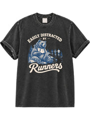 Easily Distracted By Runners Washed T-Shirt