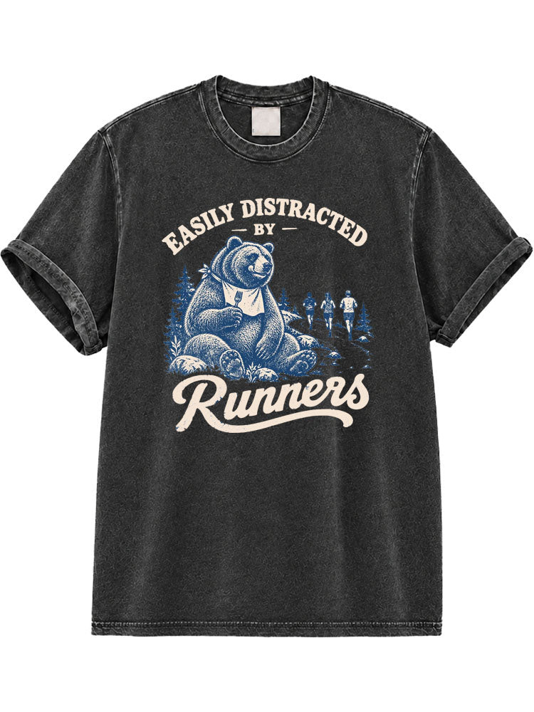 Easily Distracted By Runners Washed T-Shirt