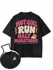 HOT GIRL RUN HALF MARATHONS  Washed T-Shirt