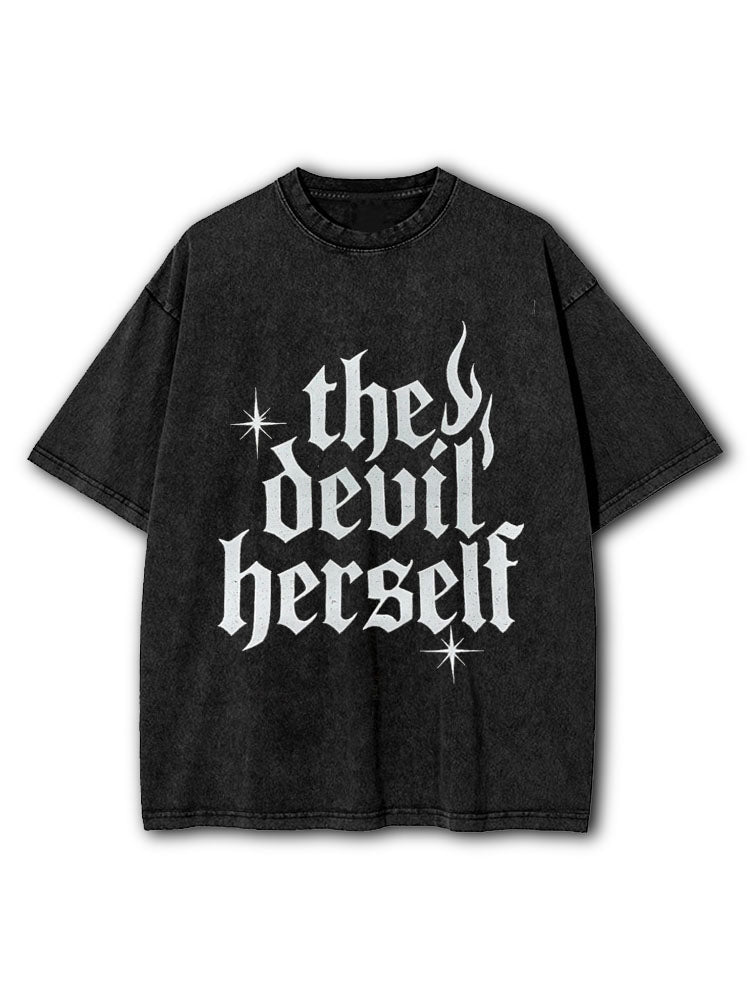 The devil herself Washed T-Shirt
