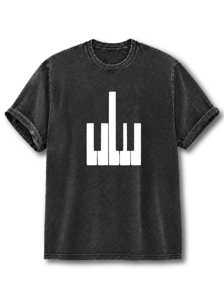Funny Pianist Washed T-Shirt