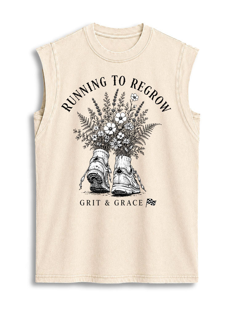 Running To Regrow Vintage Washed Cotton Tank Top