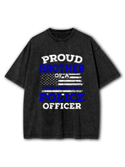 Proud Brother Of A Police Officer Washed T-Shirt
