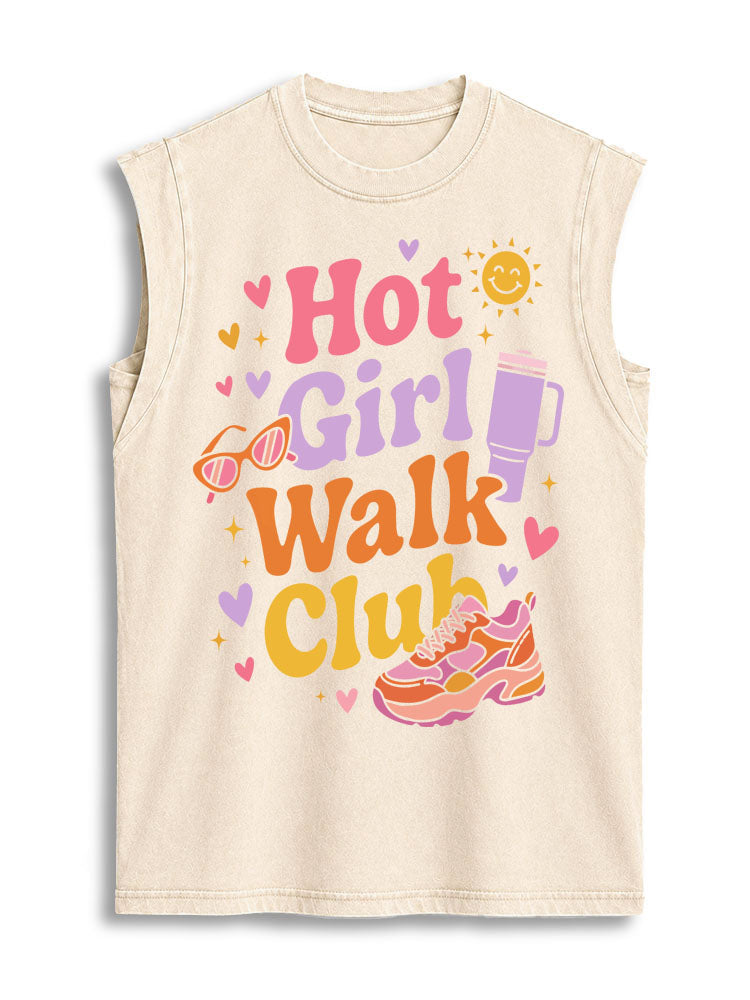 HOT GIRL WALK CLUB Vintage Washed Cotton Tank Top