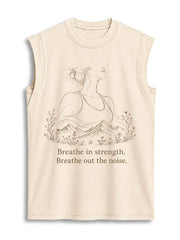 Breath Out The Noise Vintage Washed Cotton Tank Top