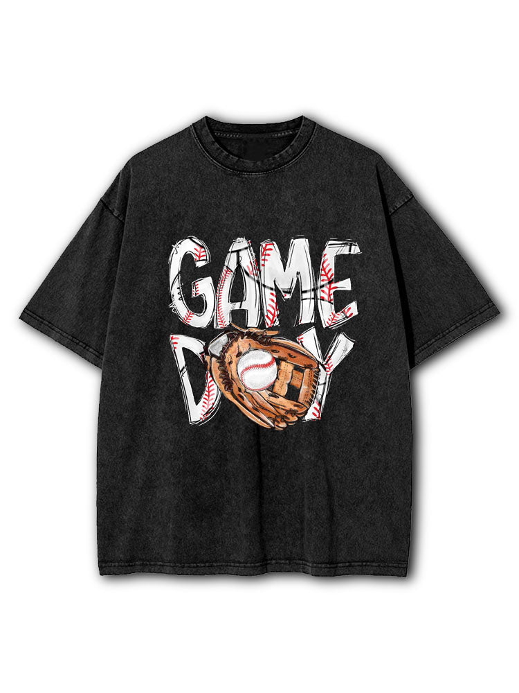 Baseball Game Day Washed T-Shirt